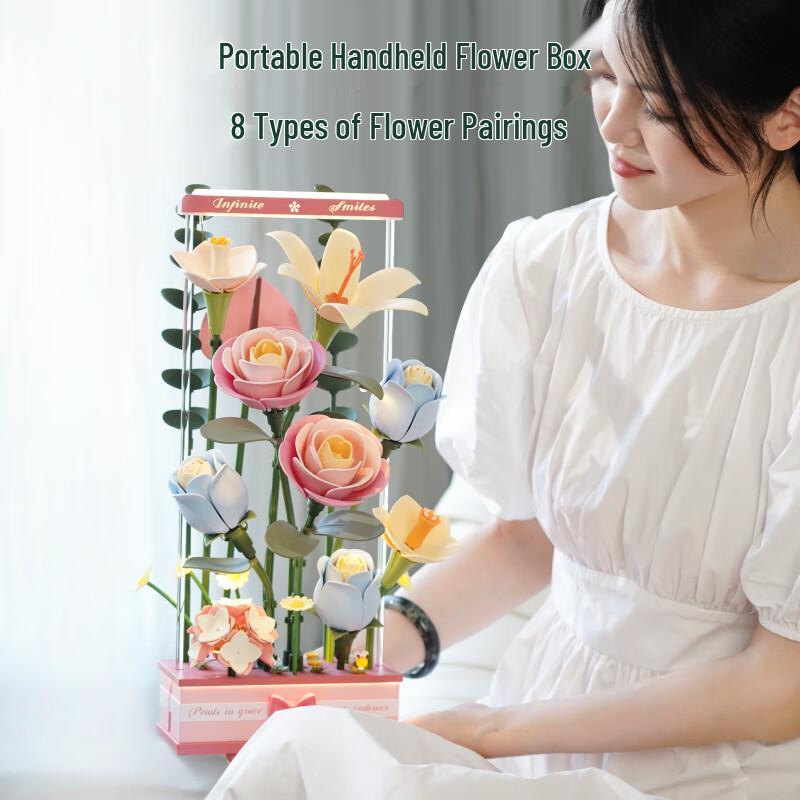 ROKR DIY Building Block Flower Sets & Aromatic Lamps