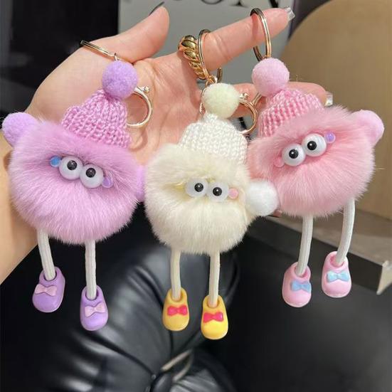 Keychain Pendant Plush Soft with Colorful Kids Backpack Pencil Character Graphics Fabric Keychain Case Accessory