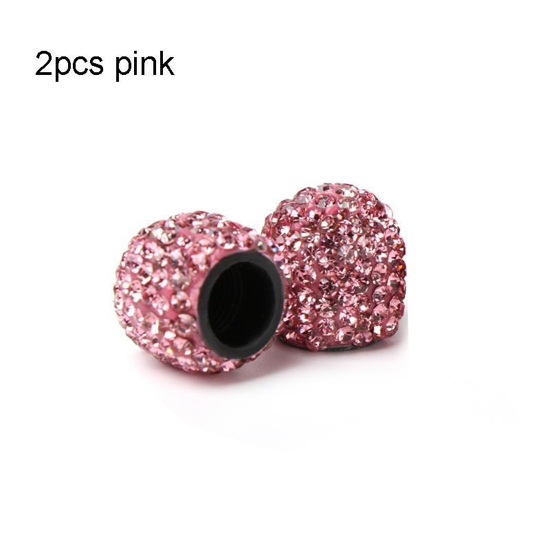 2/4 Pcs Diamond Valve Stem Caps Crystal Rhinestone Universal Tire Valve Dust Caps Decor For Car Motorcycles Trucks Accessories