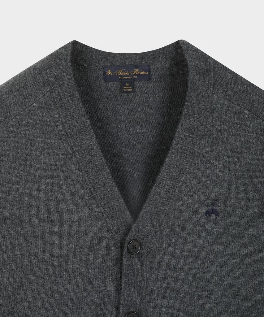 Brooks Brothers Wool Cardigan (Charcoal) (Bbwcmbf405)