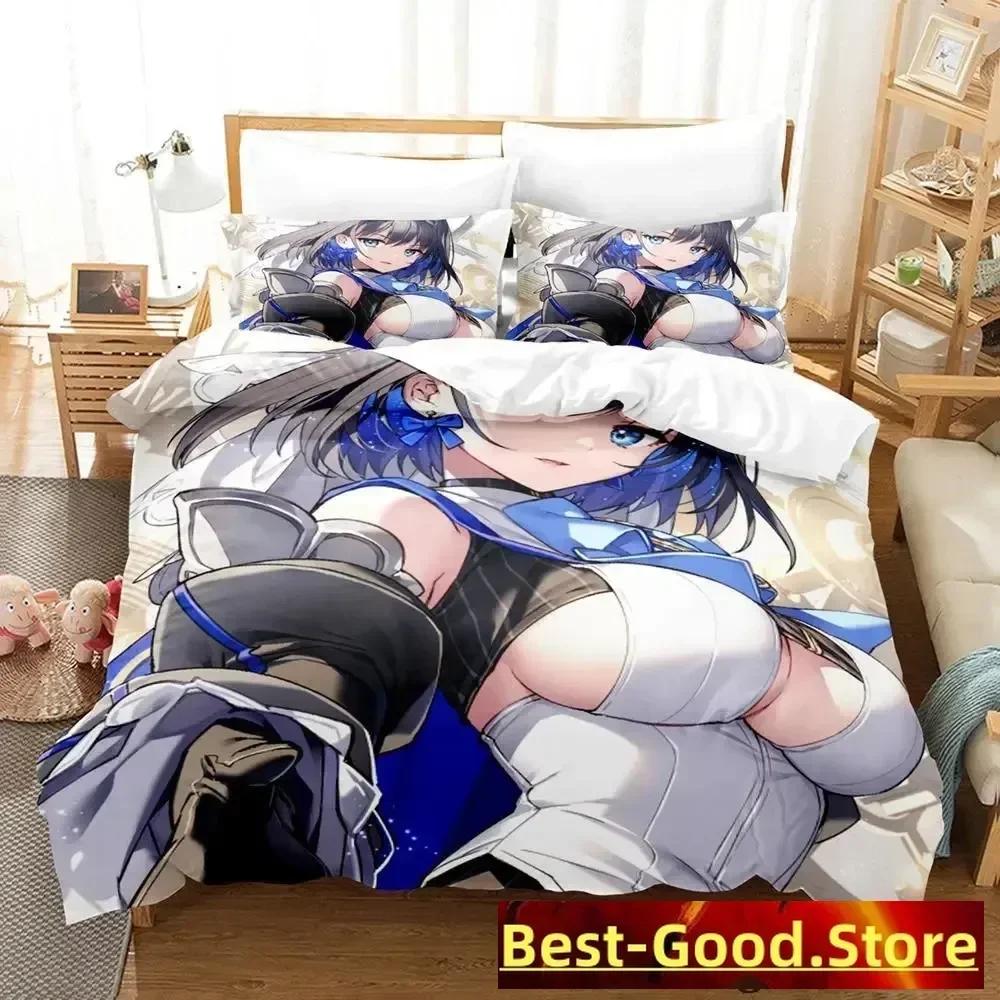 Ouro Kronii Bedding Set Single Twin Full Queen King Size Bed Set Adult Kid Bedroom Duvetcover Sets Anime Parure De Lit Bed