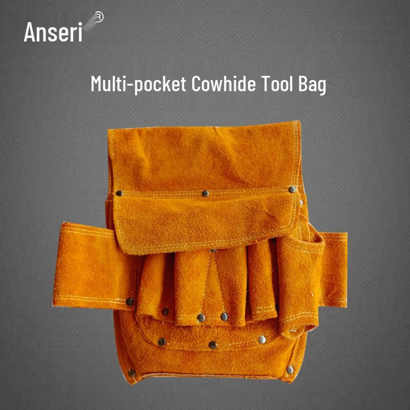 Ansell Thickened Leather Electrician Tool Waist Bag