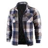Mens Flannel Shirts Long Sleeve Quilted Lined Jackets Comfortable Button Down Plaid Flannel Jacket Heavyweight Warm Winter Outdoor Casual Coat for Men