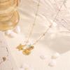 European and American Ocean Wind Starfish Shell Necklace Female Titanium Steel Non-fading Versatile DIY Gemstone Beaded Necklace Jewelry