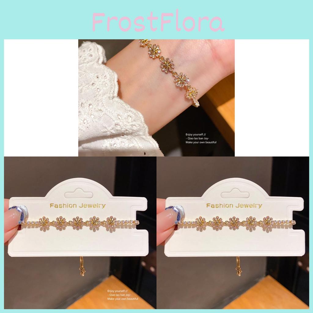 Elegant Jewelry Bracelet With Zircon Flowers For Gift Giving And Daily Wear
