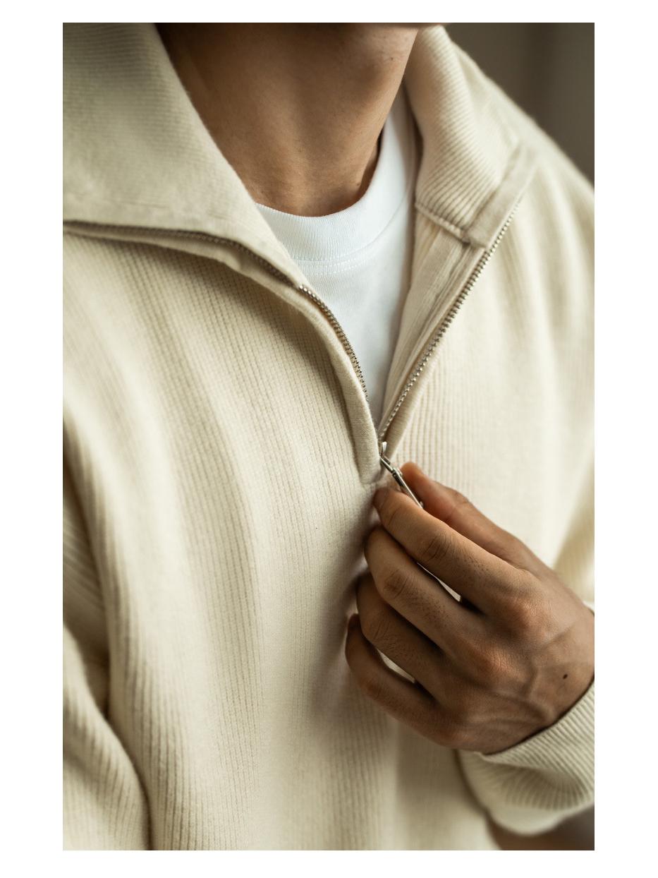 

Men s Old Money Style Half-Zip Stand Collar Knit Sweater Extra Large абрикосовий