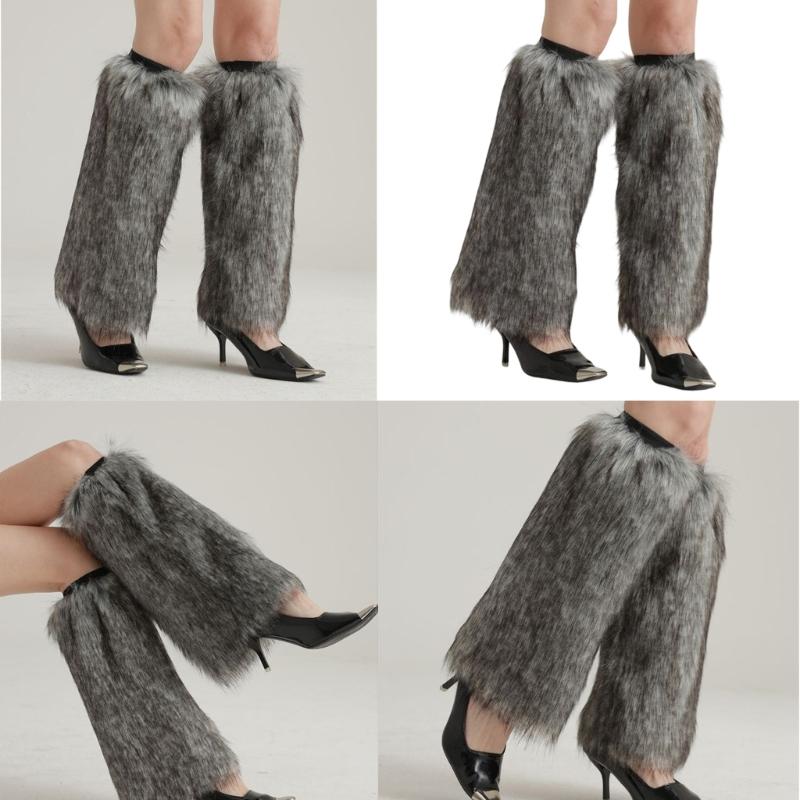 Faux Furs Wolf Plush Leg Warmer For Winter Cold Weather Leg Protections Leg Sleeves Cosplay Event Costume Accessories