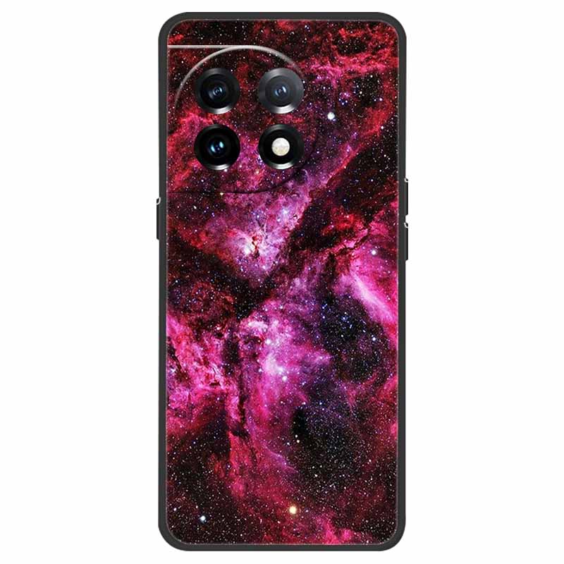 For OnePlus 11 5G Case One Plus 11R Flower Marble Black Bumper Soft TPU Silicone Cover for OnePlus 11 / 11R 5G Phone Cases Capas