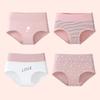 4Pcs Women's Panties High Waist Underwear Fashion Print Girls Briefs Breathable Cotton Panty Plus Size M-5XL Female Lingerie