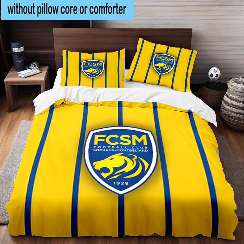 3PCS Fcsm Football Club Emblem Bedding Set,Including 1pc Duvet Cover And 2pcs Pillowcases Perfect for Bedroom, Dormitory, Fan Christmas Gift