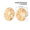 IngeSight.Z Classic Vintage Ellipse Texture Stud Earring for Women Personality Minimalism Piercing Metal Ear Accessory Jewelry