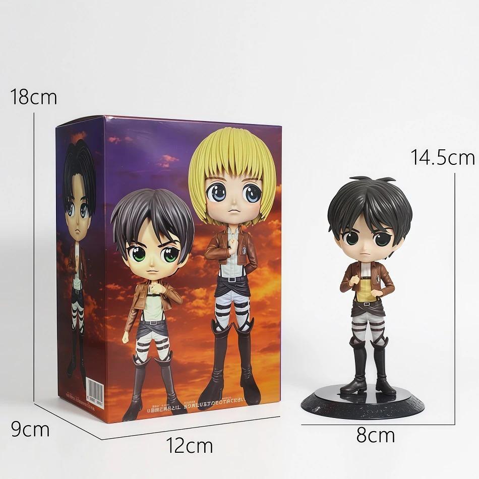 6pcs Anime Attack on Titan Anime Eren Levi Hange Zoe Erwin Smith Mikasa Ackerma PVC Action Figure Model Toy