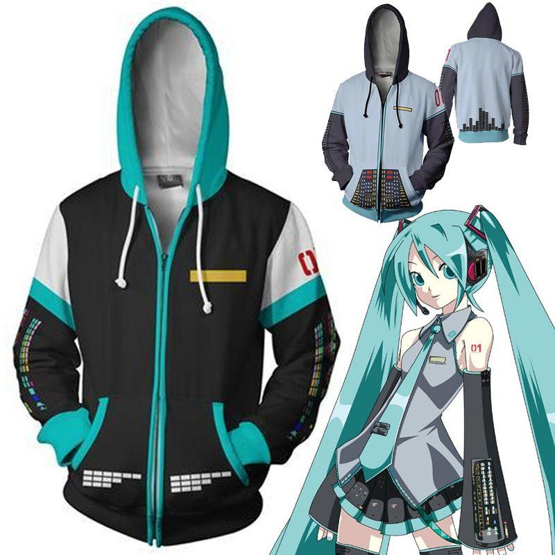 Cozy Anime Hatsune Miku Vocaloid Hoodie With Vibrant 3d Graphic Design For Comfort