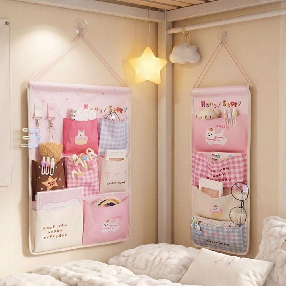 Large Capacity Wall Hanging Storage Bag 4/7 Pockets Socks Storage Bags Sundries Storage Bag Office