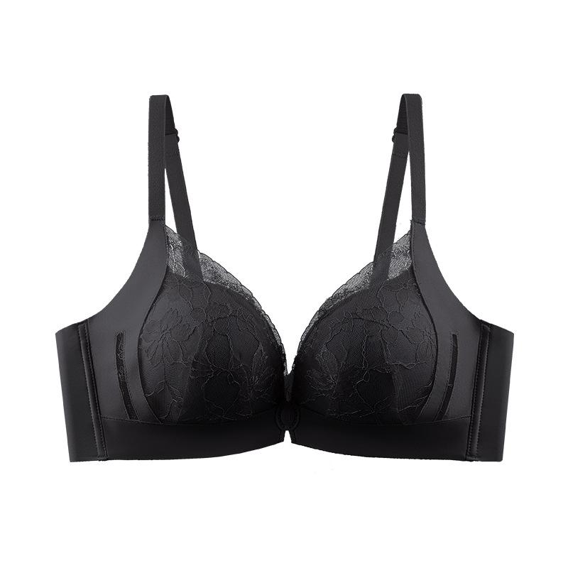 Summer No Magnetic Front Buckle No Steel Rim Lace Bra Sexy Leopard Print Small Bra Gather and Close the Breasts