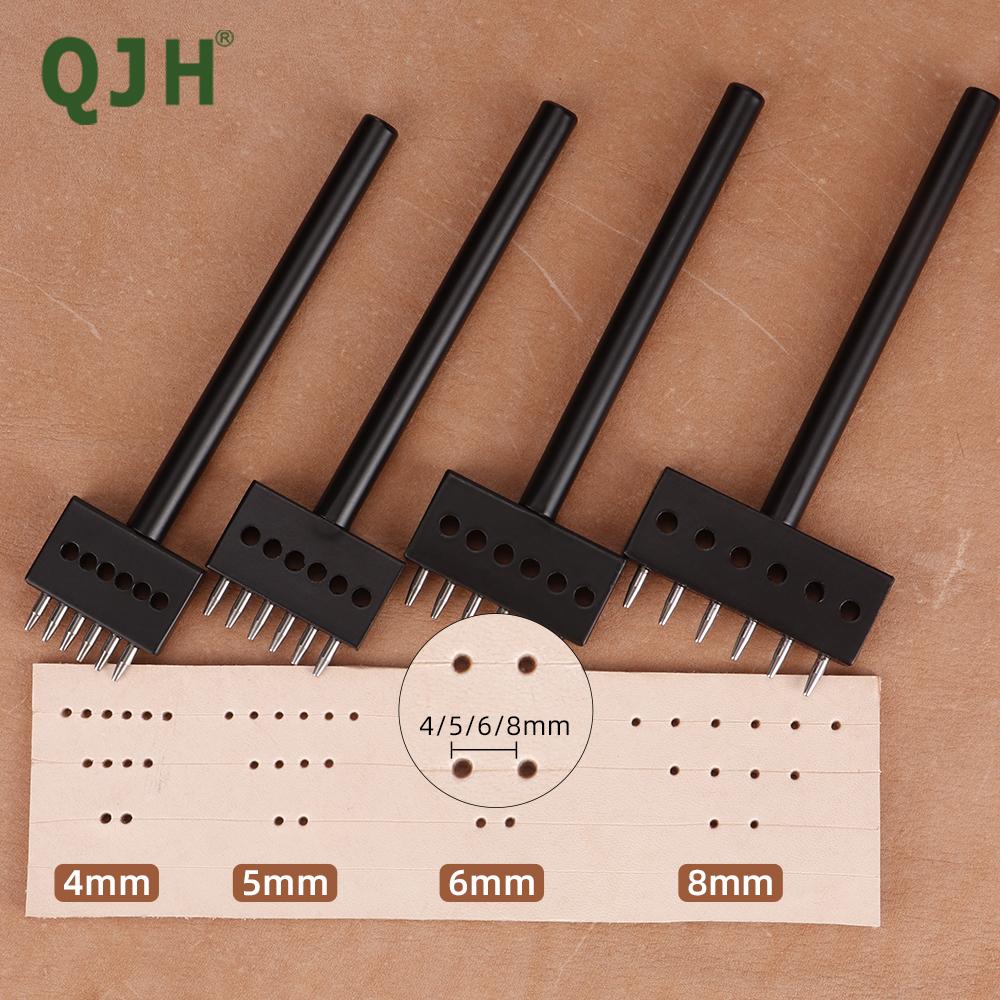 1 Set Lochstanzer für Ledergürtel, DIY Rundlochstanzer, Werkzeug zum Ausstanzen von Kreisloch für Lederhandwerk, Abstand 4/5/6/8mm