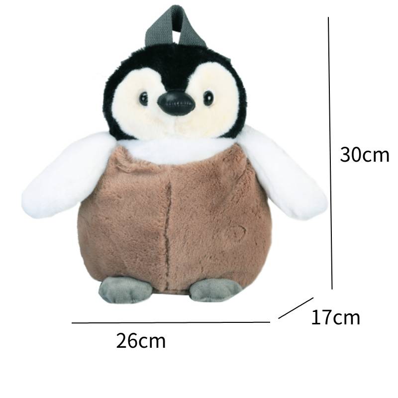 

Cartoon Backpack Penguin Plush Large Capacity Embroidered Shoulder Bag Students