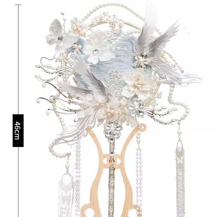 DIY Xiuhe Bridal Round Fan Kit: Flowing Light Ancient Style Wedding Accessory