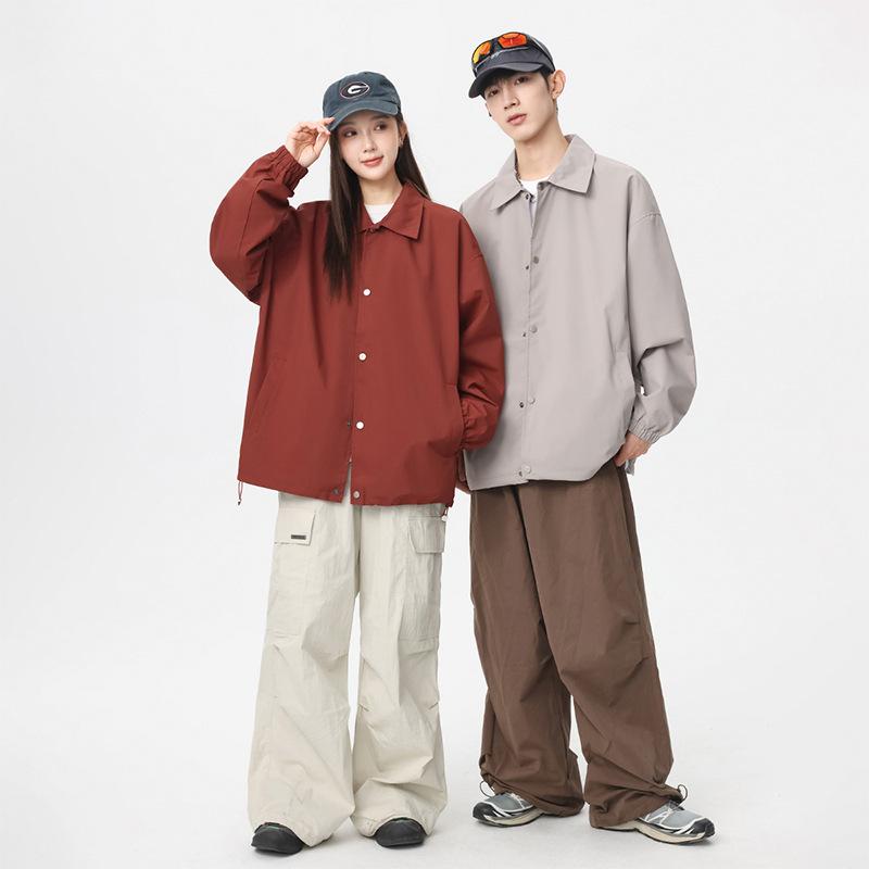 Autumn Couple Pull Pleated Sleeve Seam Three-proof Jacket Versatile Tooling Outdoor Waterproof Jacket