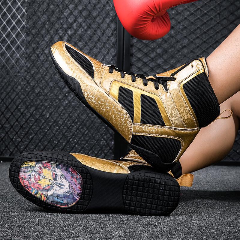 New Sanda Non-slip Wide Last Comprehensive Training Shoes Men's Wrestling Fighting Shoes Women's Fighting Boxing Shoes