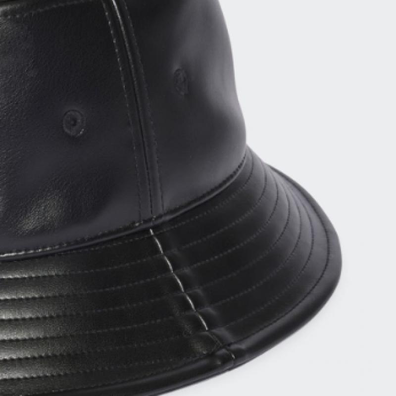 Adidas Trefoil Leather Bucket Hat   Black Iy4055
