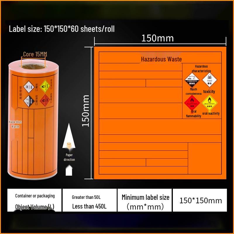 New Hazardous Waste Warning Sticker: National Standard Toxic Waste Label for Warehouses
