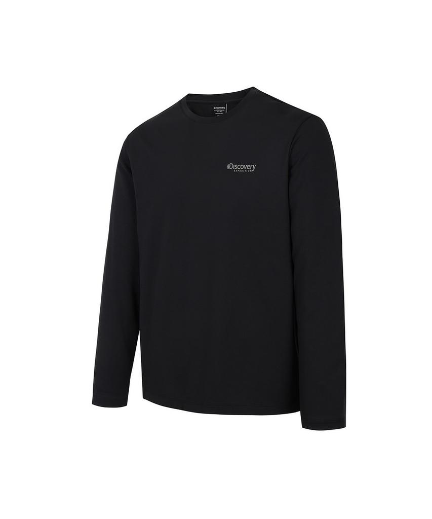 DISCOVERY EXPEDITION Men'S Long Sleeve T-Shirt With Chest Pocket (Functional Poly) (Black)