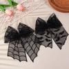 Lace Spider Web Hair Clip Spring Clip Halloween Hairpin Creative Bat Head Veil  Wedding