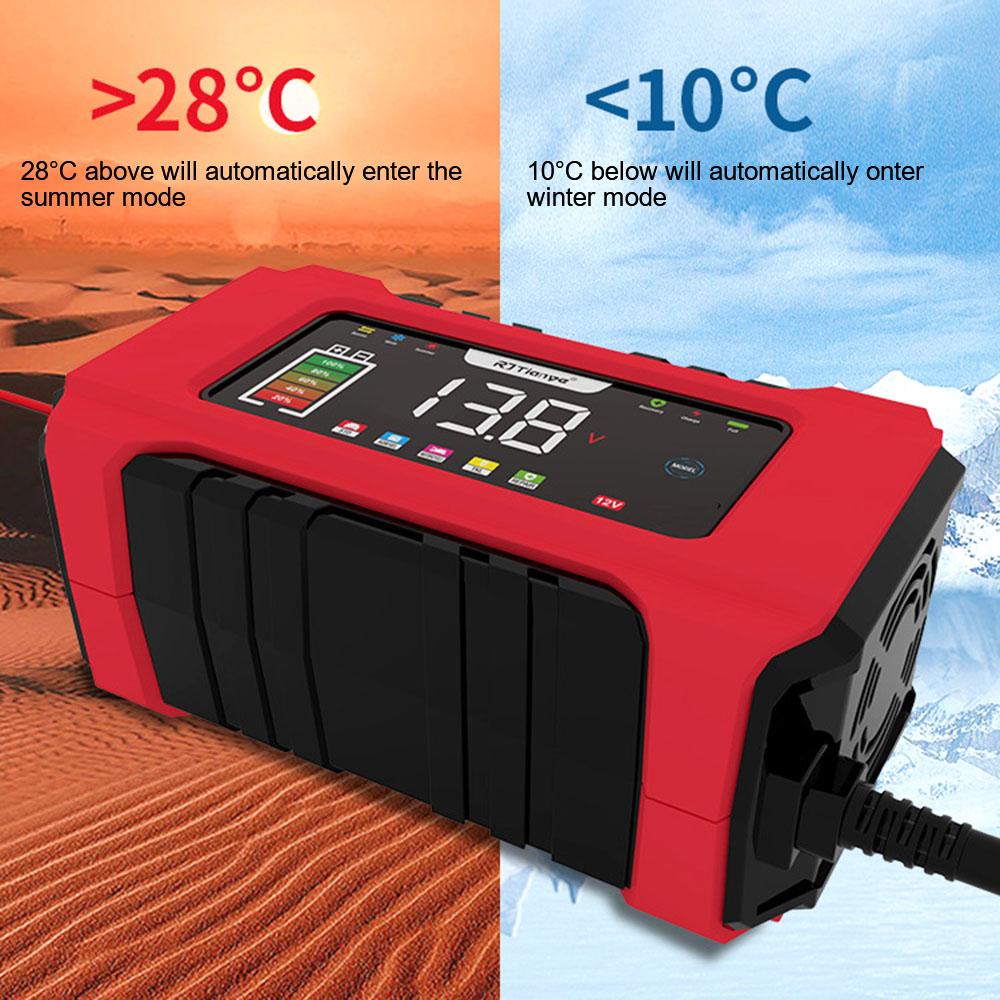 LCD Display Smart Charger Full Automatic Car Battery Charger 12V 6A Intelligent Fast Power Charging Car Auto Accessories