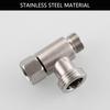 Bidet T Adapter, Biveah Stainless Steel Angle Stop Add-A-Tee Valve 3/8" for Toilet Supply Line Brushed Nickel, KTS002NA