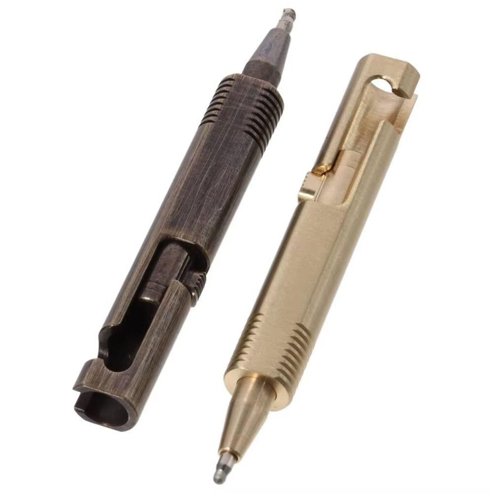 All-Metal Mini Brass Pen Easy Carry Neutral Ballpoint Pen Travel Pocket Pen Signature Gift