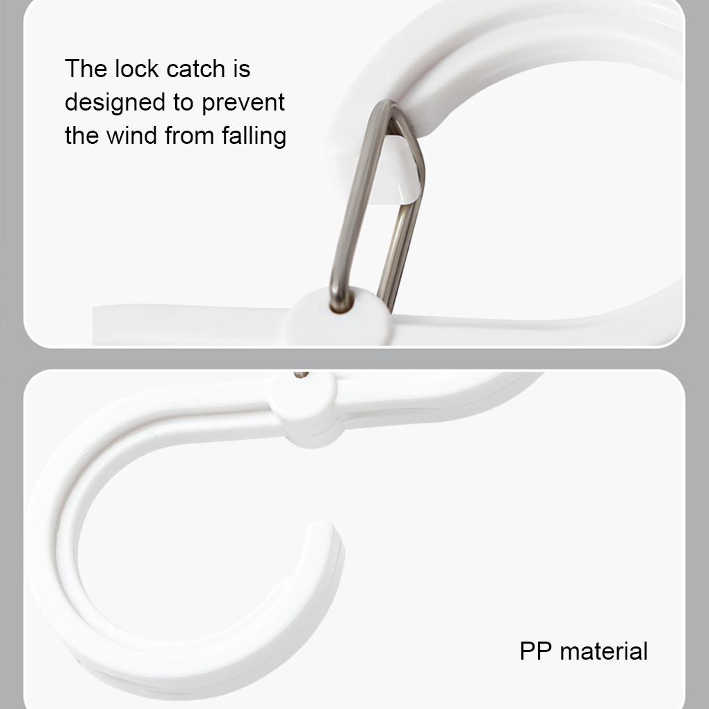 8 Pieces Multifunctional S-shaped Hook with Buckle Kitchen Bathroom Durable Windproof Lock Hooks Clothes Plastic Hanger