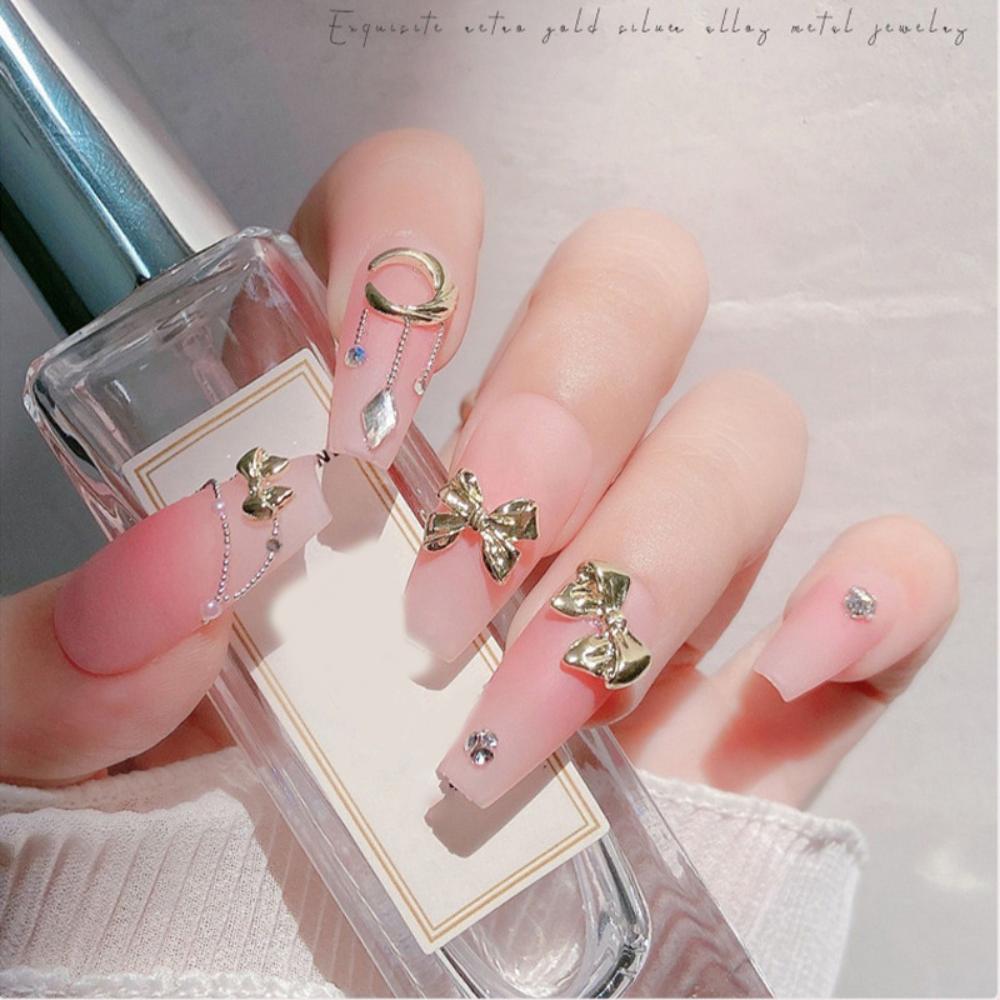 

10pcs Alloy Bowknot Shaped Nail Charm 3D Silver Gold Nail Art Decoration Nail Accessory