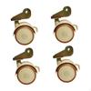 4 Pieces U Bracket Swivel Caster Wheel with Brake Mute Moving for Furniture