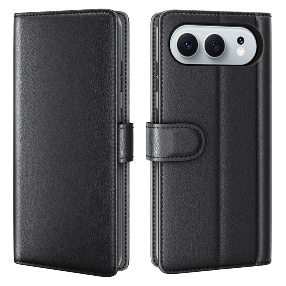 For Honor 500 5G Case Genuine Split Leather Phone Cover with Wallet Stand
