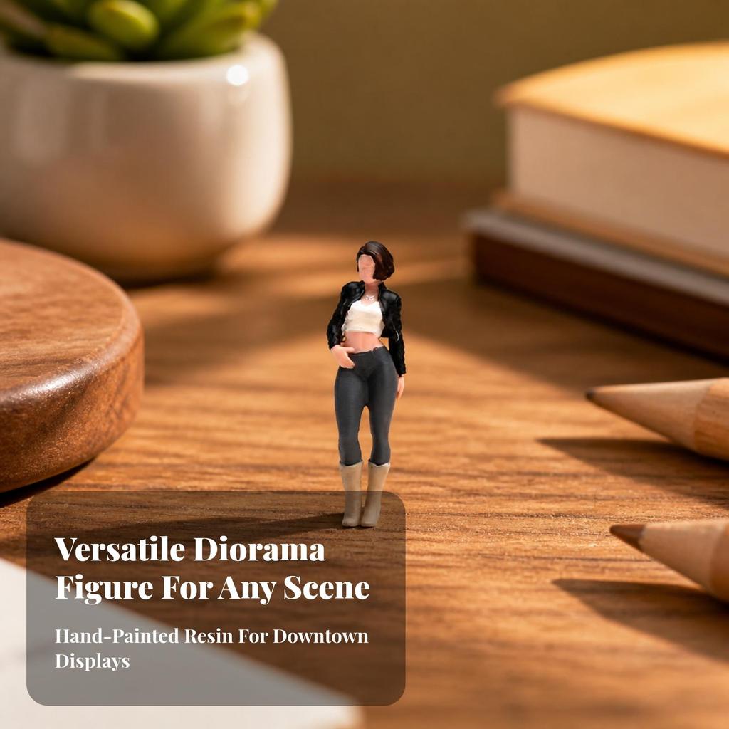 Miniature Figurine of a Woman Realistic Small for Dioramas