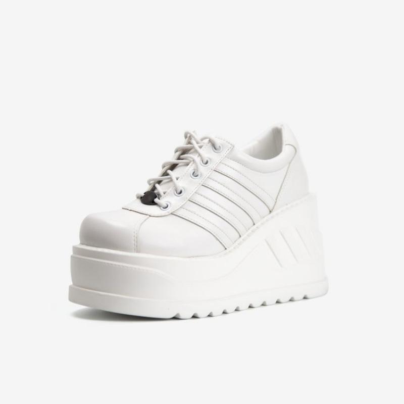 Fashion Cyberpunk Leather Shoes Increase Platform Shoes Female Dark Gothic Big Head Shoes Personality