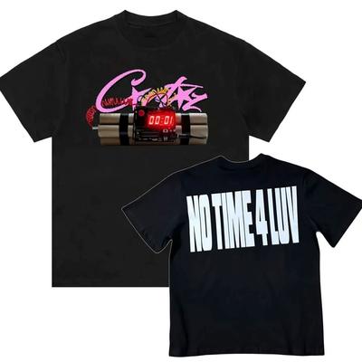 Corteiz No Time 4 Luv Tee Black Casual Graphic Shirt Unisex T-Shirt