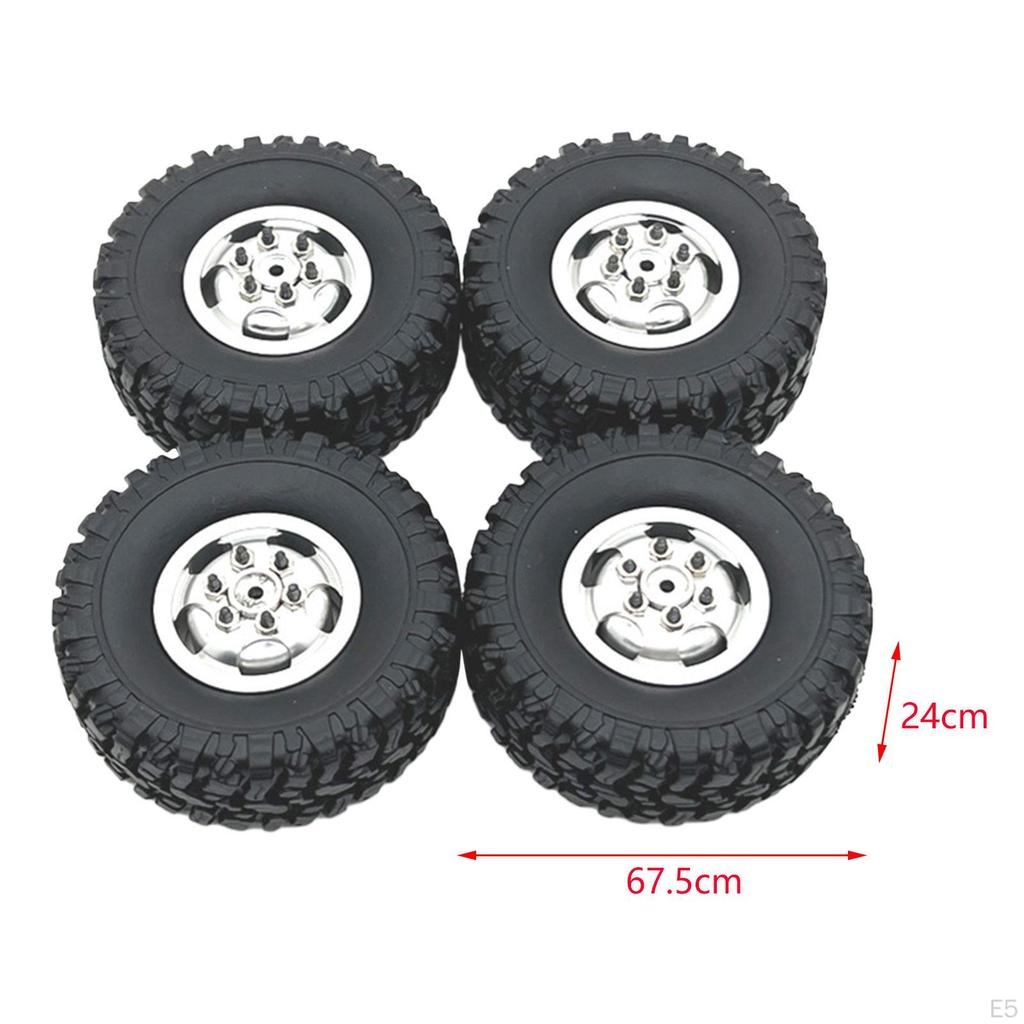 4 Pack of RC Tires and Wheels for 1/12 MN82 MN78 1/16 Car Spare Components