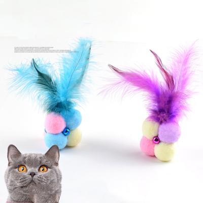 Feather Soft Plush Ball With Bell Cat Teeth Cleaning Toy Funny Interactive Toys