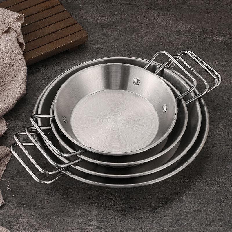Gold Stainless Steel Double Ear Seafood and Pasta Plate