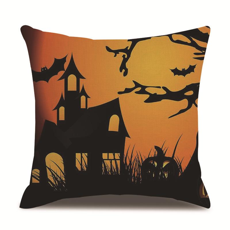 Halloween Linen Pillow Cover Printed Pillow Supply Cushion Cover