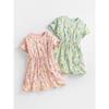 New Summer Floral Dress for Girls, Bamboo Jersey Cotton Dress, Pure Cotton Thin Short-Sleeve Dress for Girls, Export