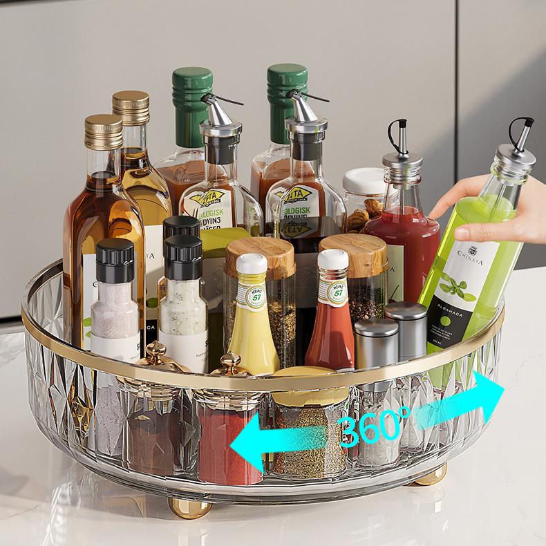 Lazy Susan Turntable Organizer, Rotating Organizer for Cabinet, Kitchen, Pantry, Dining Table, Countertop, Vanity, Spinning Food Storage Container