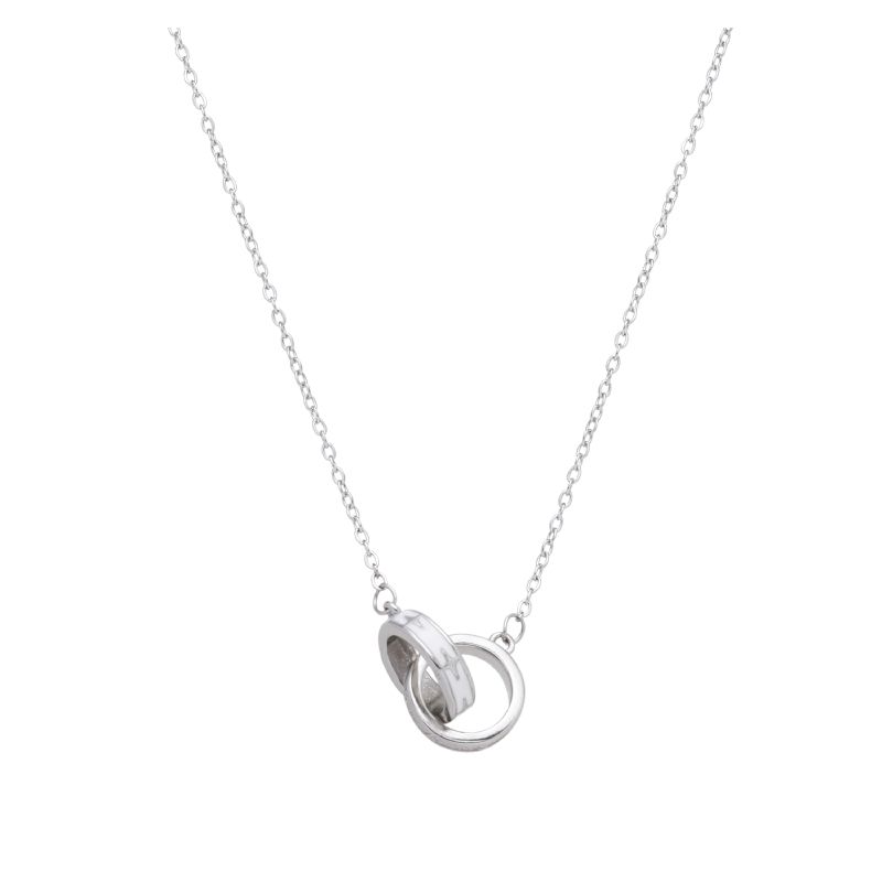 

Kansai Double Ring Couple Men s and Women s Cold Style Necklace Chain length about 41cm extended chain about 5cm