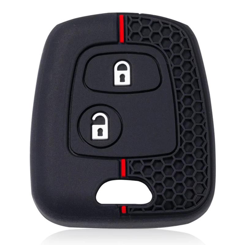 Silicone Car Key Cover Case 2 Button For Peugeot 106 107 206 207 307 Citroen C1 C2 C3 C4 Xsara Picasso For Toyota Aygo Protector
