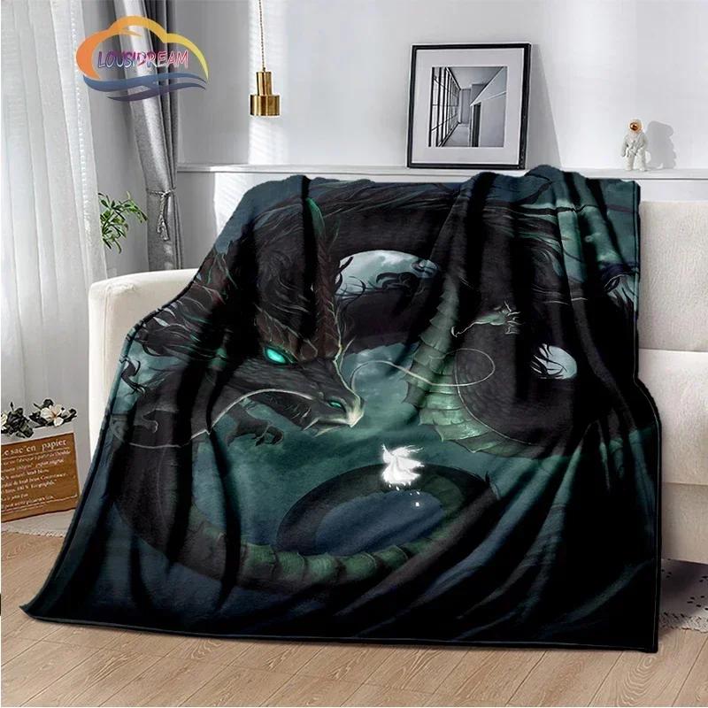 Dragon Blanket 3D Printing Animal Art Soft and Comfortable Sofa Bed Bedroom Decorative Bedspread Travel s