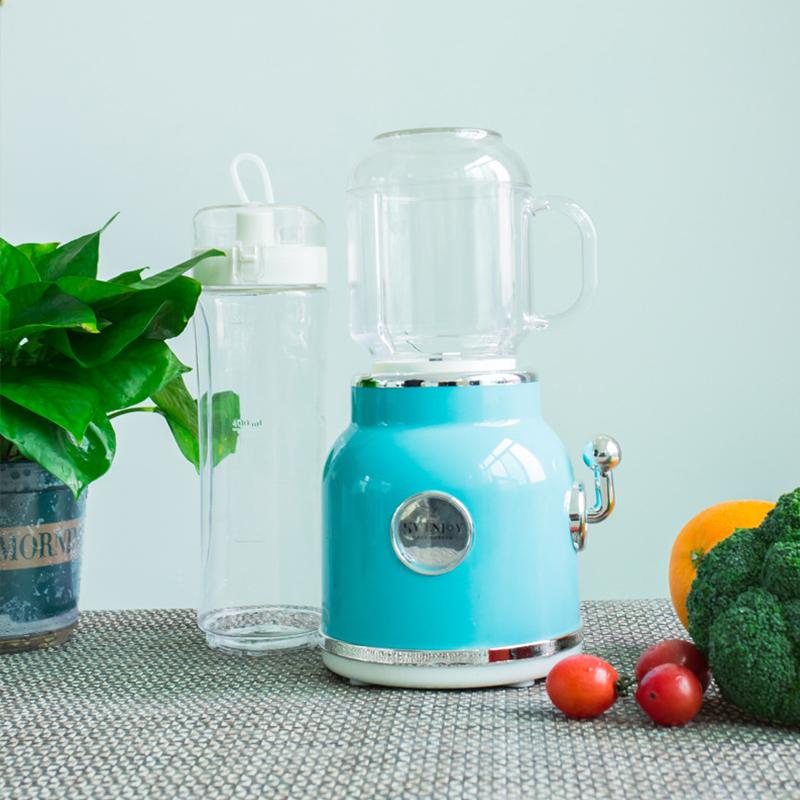 Mini Blender with Double Cup Retro Shake and Ice Crush Maker Countertop Juice Blender with