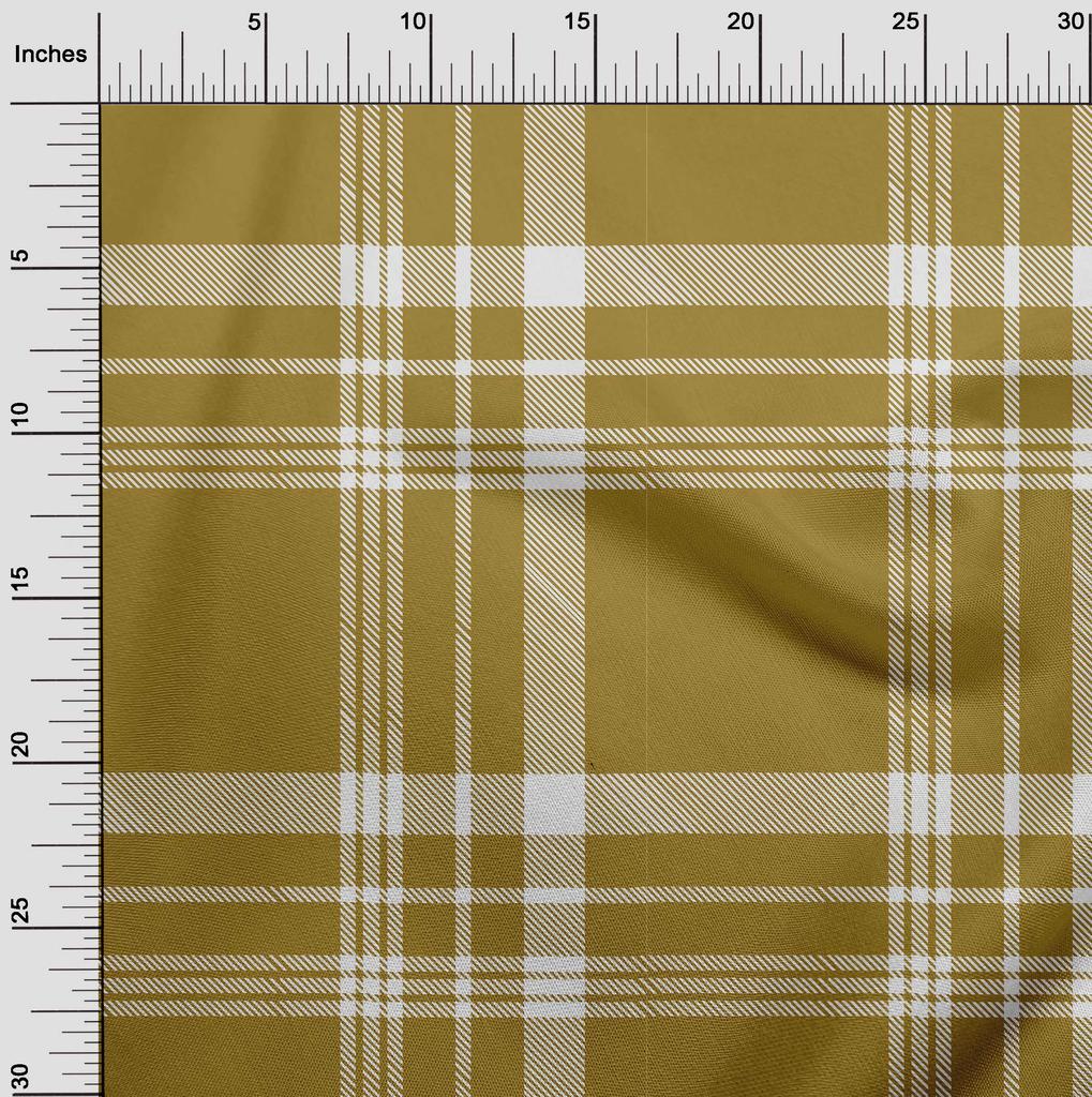 oneOone Cotton Flex Lime Green Fabric Check  Quilting Supplies Print Sewing Fabric By The Yard 40 Inch