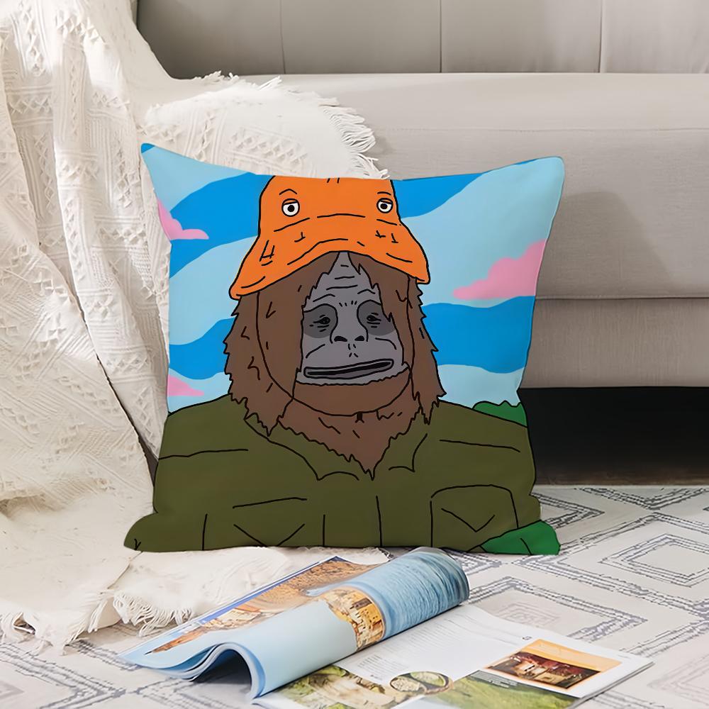 Funny Sassy the Sasquatch Pillow Case Office Cushions Suitable For Sofa Car Bedroom Decorative Cushion Cover